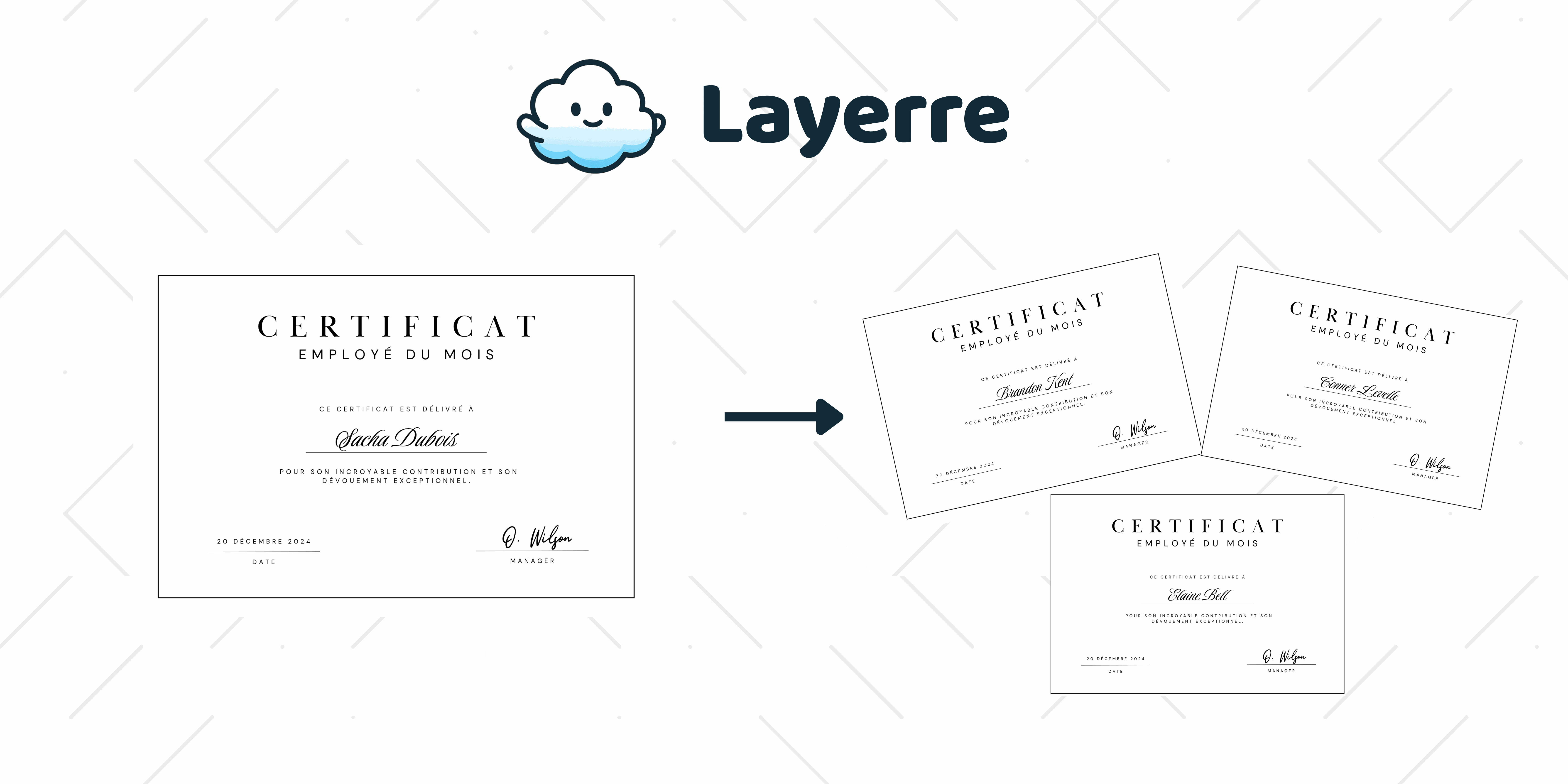 One employee-of-the-month certificate becomes three certificates with different names